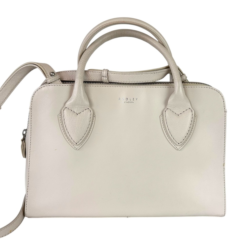 Radley London Medium Satchel‎ Chalk Leather Purse Crossbody Shoulder Handbag